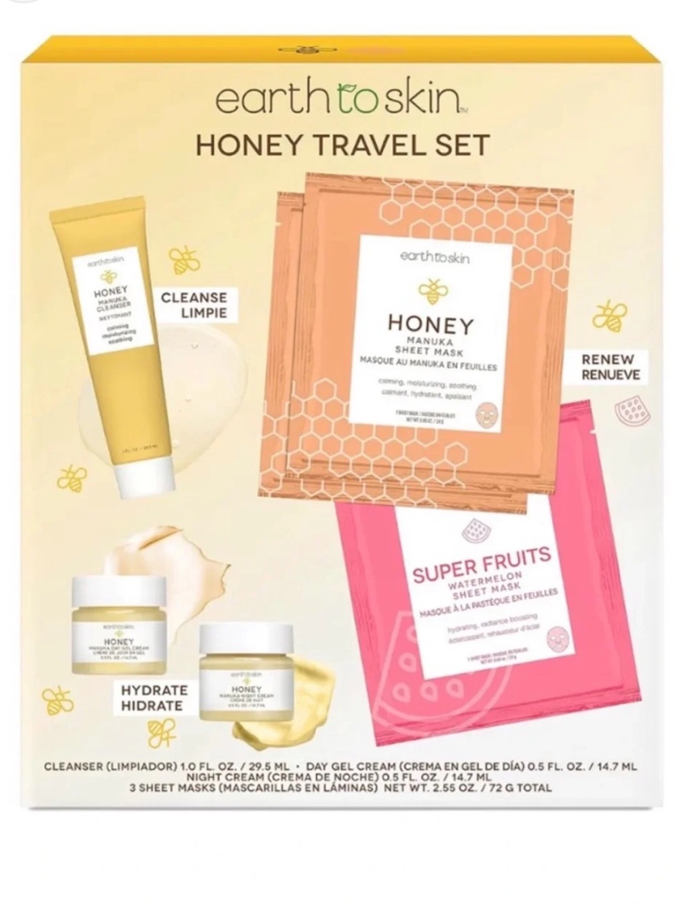Earth to Skin Honey Soothing & Rejuvenating Set NIB